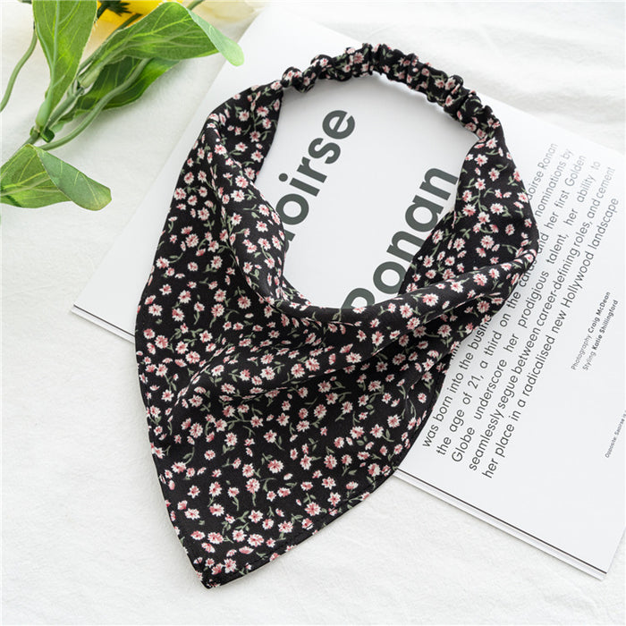 Wholesale band headscarf women's thin floral cloth triangle scarf hair accessories batch