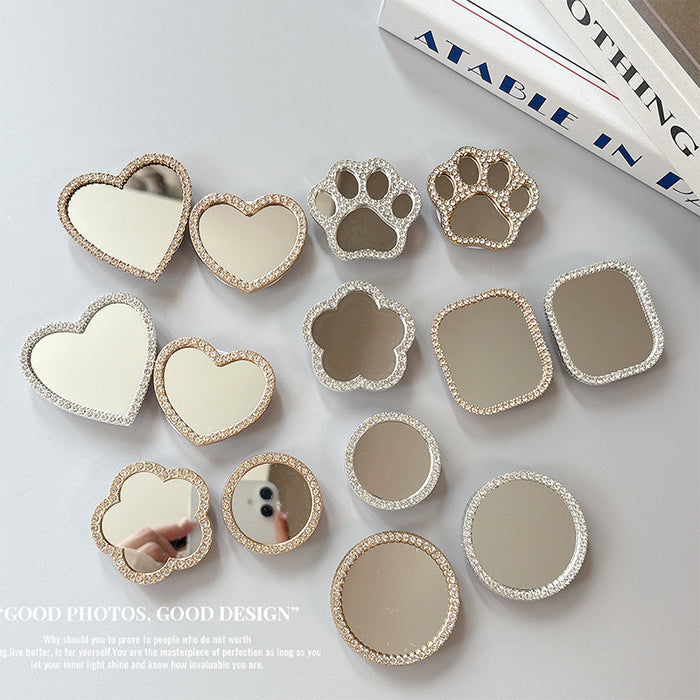 Wholesale Cat Claw Phone Stand with Glass Heart Mirror