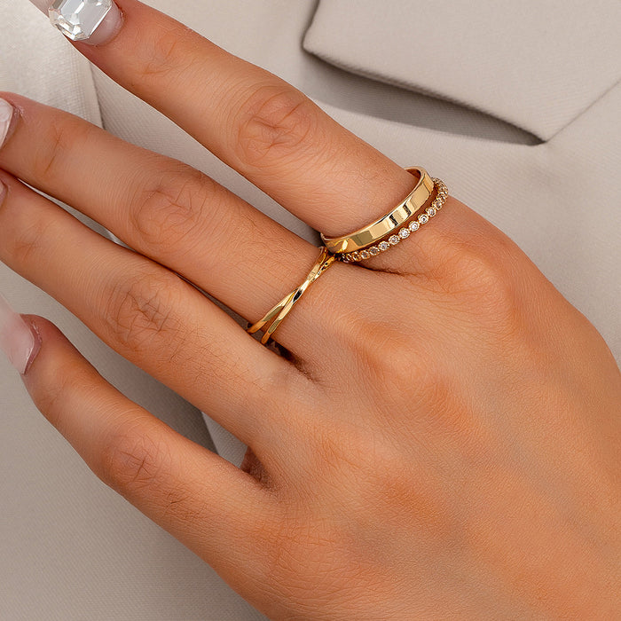 Wholesale  One  Set of Simple Daily Metal Ring Set