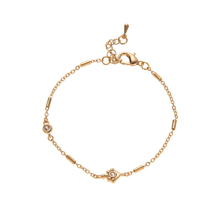 Wholesale Fashion accessories, light luxury style, heart-shaped electroplating, zircon gold-plated adjustable bracelet