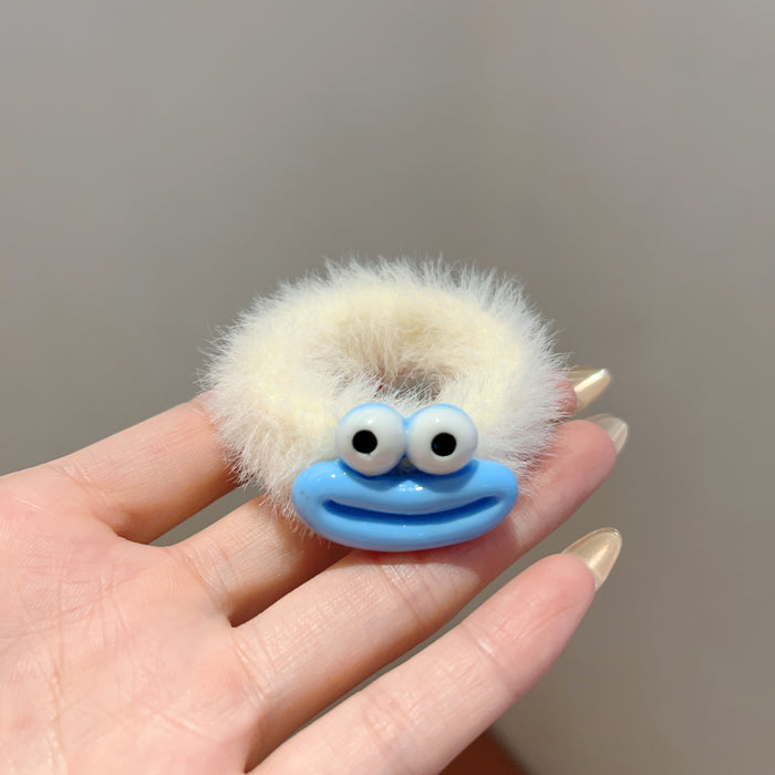 Wholesale Colorful Big-Eyed Monster Plush Hair Ring Thickeneded and Widened Towel Ring Plush Hair Rope Sweet Girl Heart Hair Rope Hair