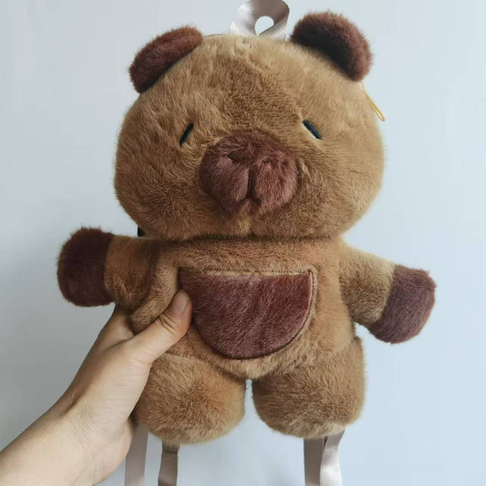 Wholesale Plush Capybara Backpack Cute Crossbody Handbag Female Cartoon Student Small Backpack