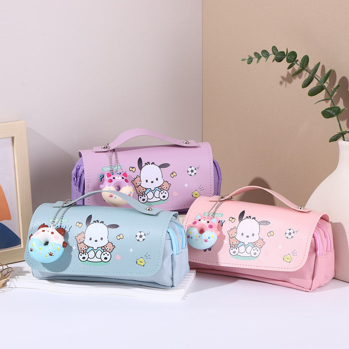 Wholesale Cartoon Puppy Stress-Relief Double-Layer Pencil Case