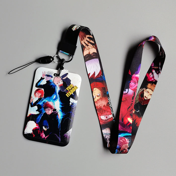 Wholesale 10pcs Anime Bus Card Holder Hard Mobile Phone Lanyard Keychain