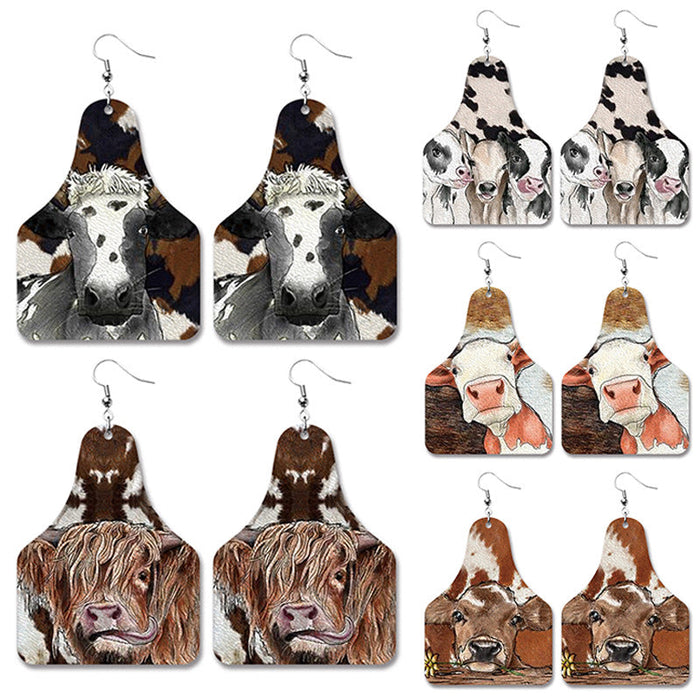 Wholesale 2Pairs/Pack Cow Leather Earrings JDC-ES-HEYI054