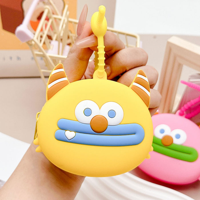 Wholesale  Coin Purse Silicone Keychain Cute Cartoon Doll Student Bag Decorative Pendant