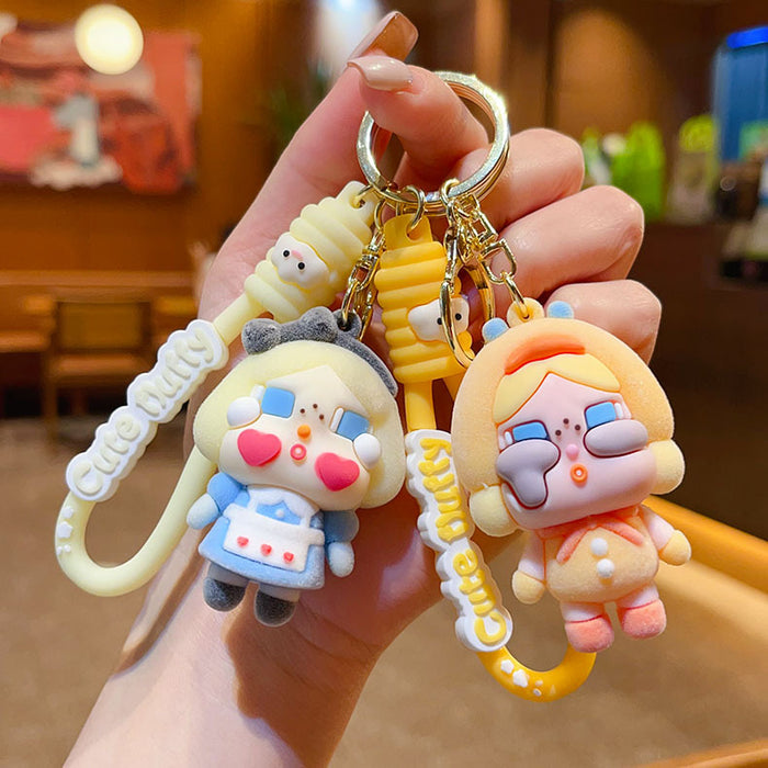 Wholesale key chain flocking girl bag hanging accessories