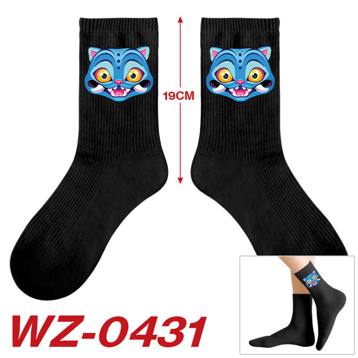 Wholesale Kpop Cute cartoon-themed printed colorful mid-calf socks