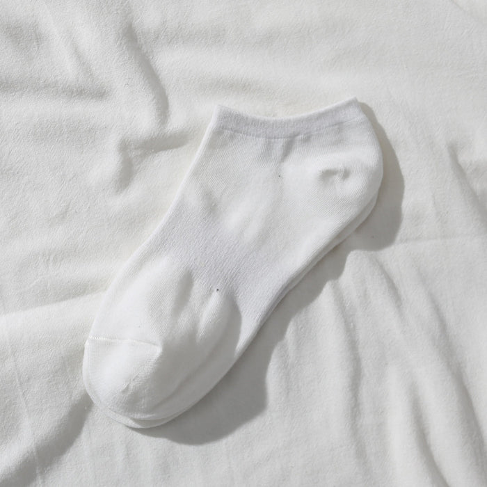 Wholesale Mid length solid color cotton socks versatile basketball sports shallow mouth design short socks