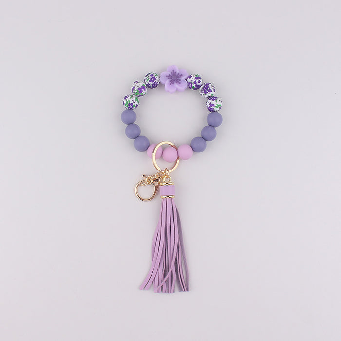 Wholesale Silicone Bracelet  Jewelry Silicone Keychain Flower Bracelet