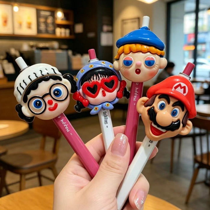 Wholesale Cute Cartoon Resin Girl Charm Decor Pen Plastic 0. 5mm St Tip