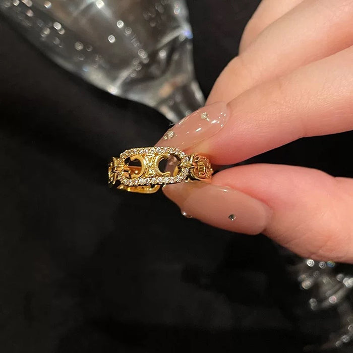 Wholesale Copper Gold Plated Ring Women's Summer Trendy Hand Jewelry