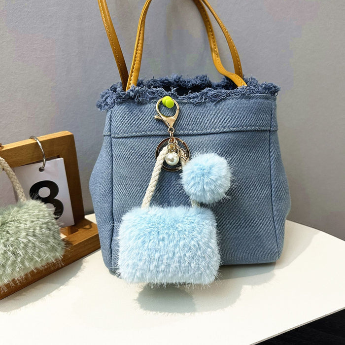 Wholesale Mini Bag Style Fur Ball Keychain JDC-KC-KaiY011