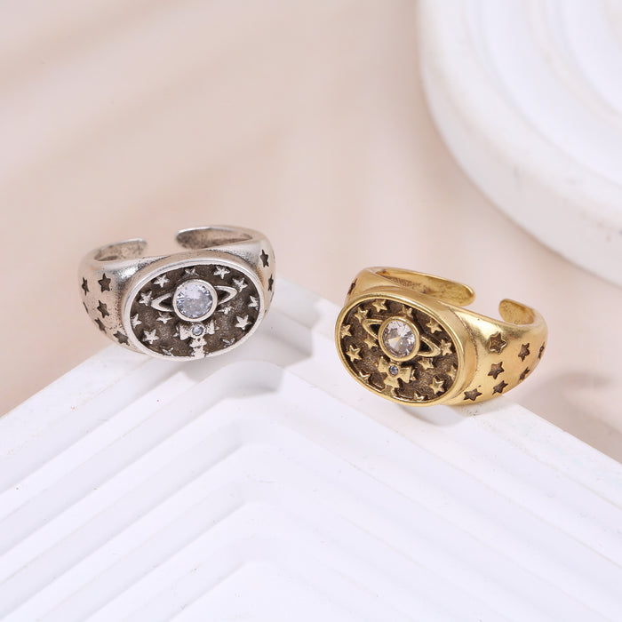 Wholesale Saturn Oval Open Ring Personality Fashion Versatile Ring
