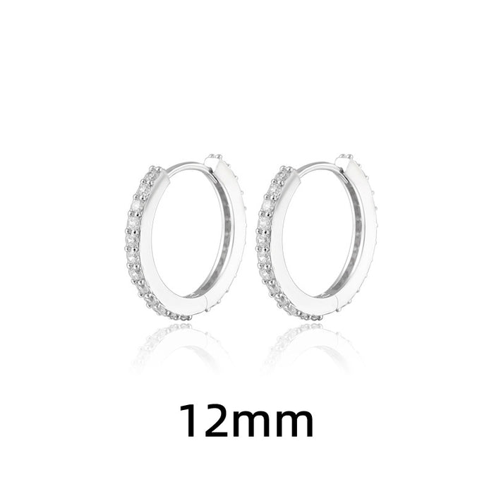 Wholesale Full diamond earrings, fashionable and classic circle zircon earrings, layered and worn