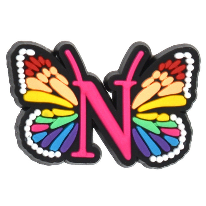 Wholesale 100 PCS PVC Cartoon Butterfly Alphabet DIY Shoe Buckles JDC-SC-RYY004