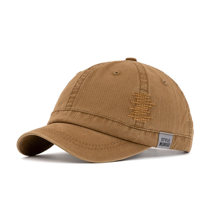Wholesale Short brimmed baseball cap, fashionable washed duckbill cap, curved brimmed baseball cap, sun protection and sunshade cap