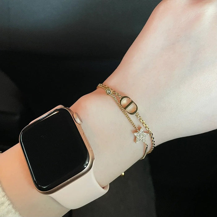 Wholesale Letter Bracelet Stacked Star Bracelet Retro Diamond Bracelet