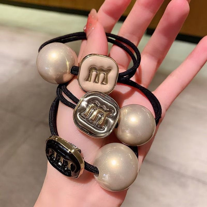 Wholesale Hair Rope Ball Hair Circle Pearl Hair Accessories Hair Rope Women' s Ponytail Headwear