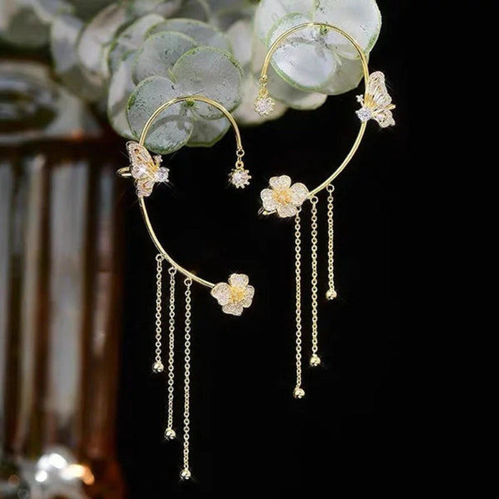 Wholesale Butterfly Ear Hanging Women's Temperament High End No Ear Hole Earrings Design Earrings