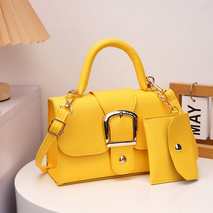 Wholesale Candy Color Small Square Bag PU Leather Simple Retro Handbag Crossbody Shoulder Bag JDC-SD-GeC001