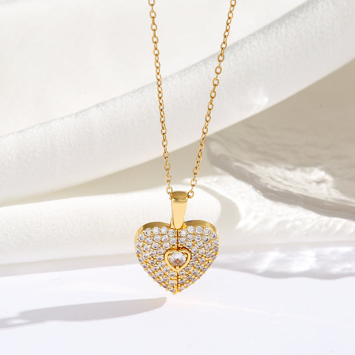 Wholesale titanium steel heart-shaped necklace women's