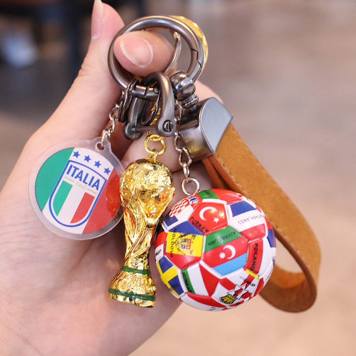 Wholesale Football Acrylic Car Keychain Pendant Gift for Fans