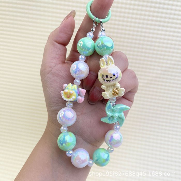 Wholesale Cartoon windmill hand-painted beads mobile phone chain bag decoration pendant accessories mobile phone chain