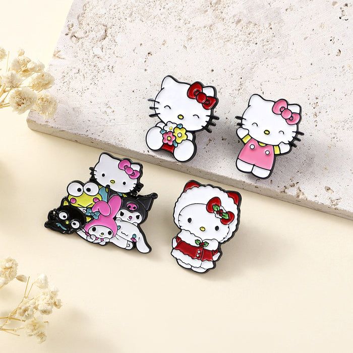Wholesale Cartoon brooch cute cat metal cat badge oil drop badge bag accessories