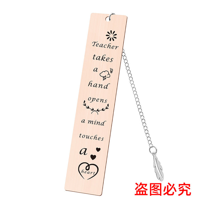 Wholesale Stainless Steel Teacher's Day Bookmark JDC-BM-GangG001