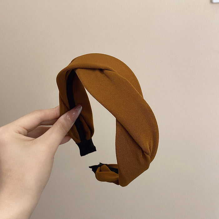 Wholesale Fried Dough Twists Hair Band Advanced Sense Simple Retro Hair Clip Female Headband Hair Jewelry Headwear