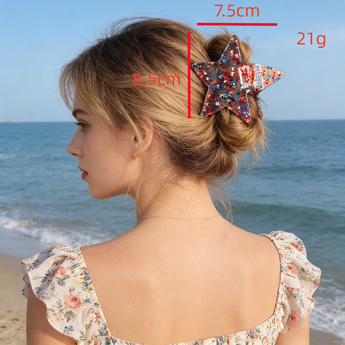 Wholesale Star-Shaped Acrylic Hair Clip Trendy Fashion Accessory Boutique MOQ≥2