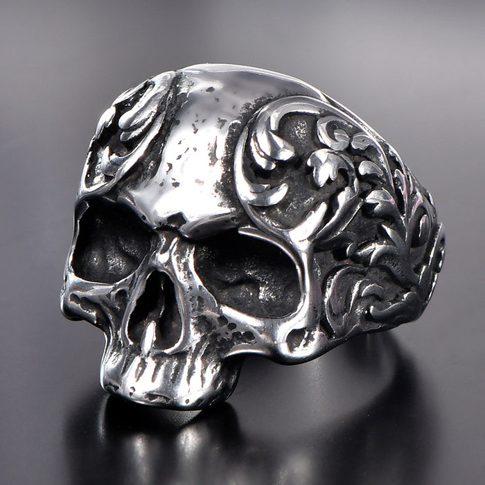 Wholesale punk stainless steel hip hop titanium steel retro men' s ring
