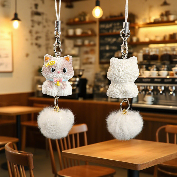 Wholesale Beaded Keychain with Pom-Pom Pendant