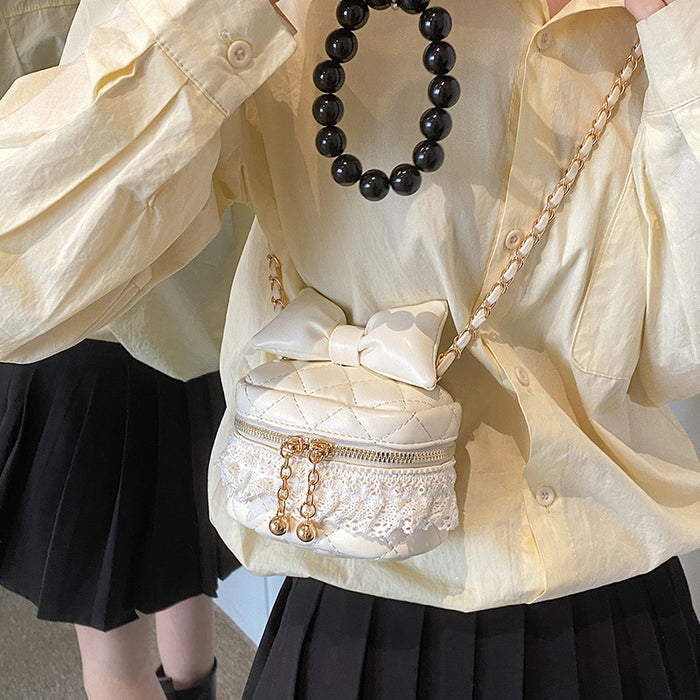 Wholesale New lace bow embroidery thread bucket bag, parent-child chain crossbody bag