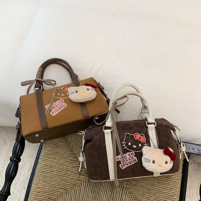 Wholesale Cute embroidered cartoon retro leopard print handbag