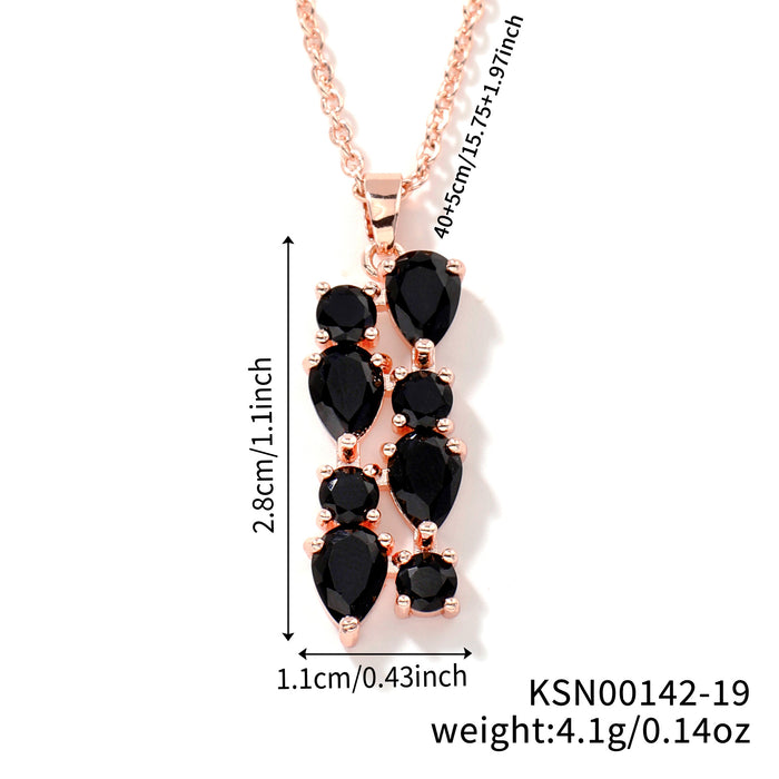 Wholesale Necklace Colored Stone Zircon Pendant Long Necklace Colorful Necklace