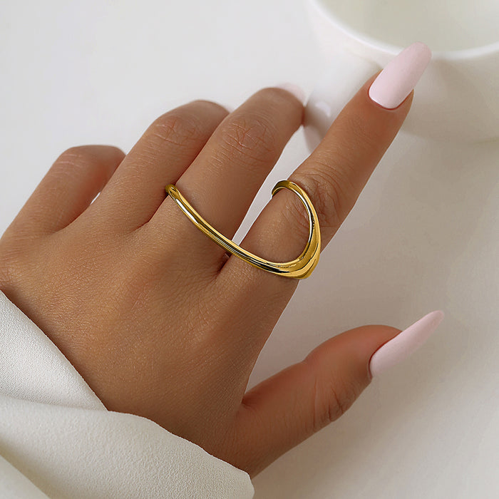Wholesale Jewelry, simple metal ring, personalized geometric opening