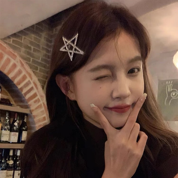 Wholesale Hollow hair clip, edge clip, bangs clip, metal pentagram hair clip