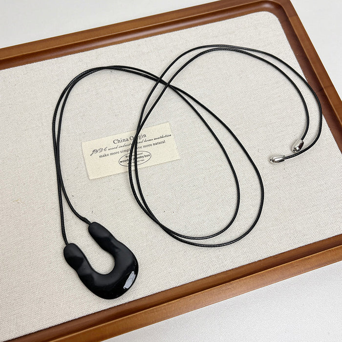 Wholesale Sweater chain, irregular geometry, heart-shaped comb pendant, necklace, adjustable drawstring, accessory