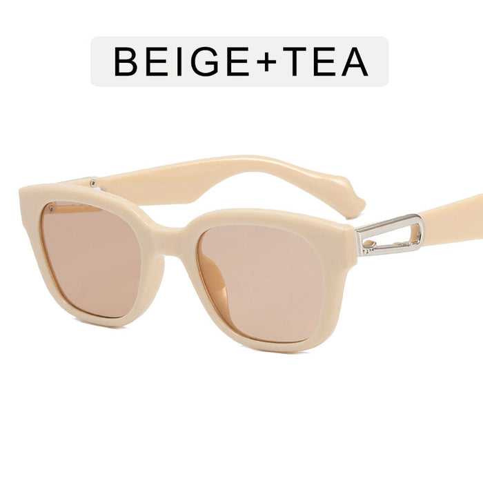 Wholesale Fashionable hook square internet famous sunglasses, new retro transparent blue sunglasses