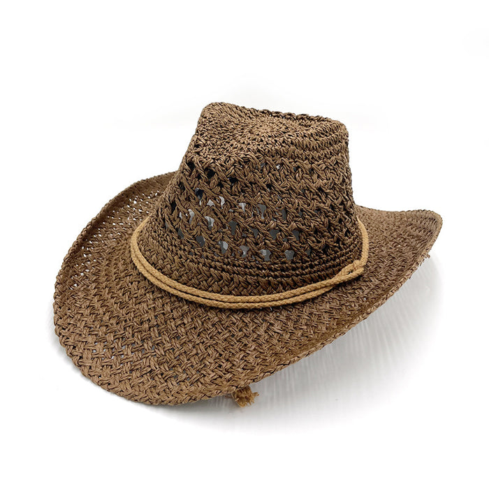 Wholesale Handmade Raffia Hat Mountaineering Camping Style Casual Outdoor Sun Hat