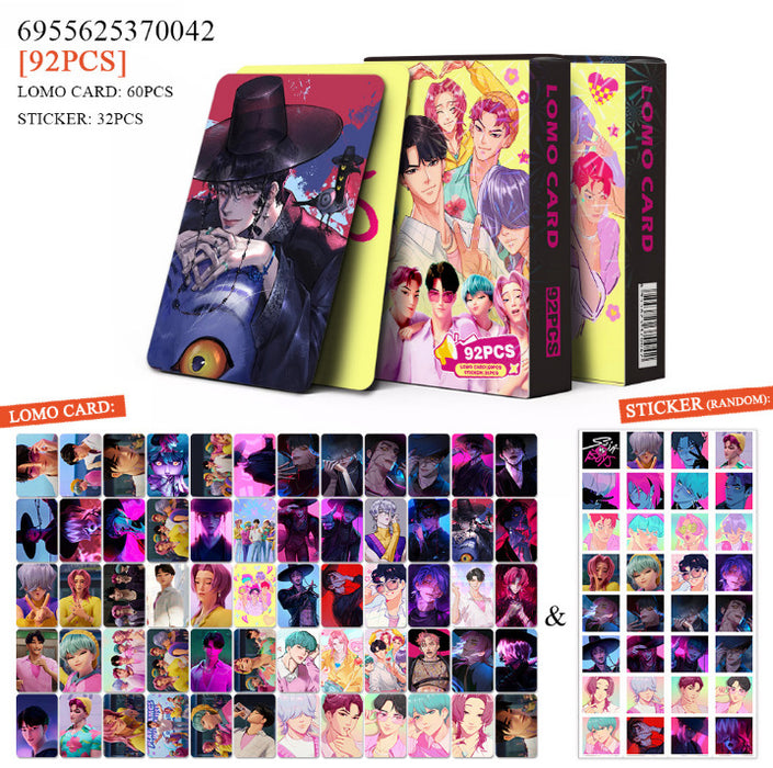 Wholesale 92 K-pop collectible photo cards mini stickers and LOMO cards