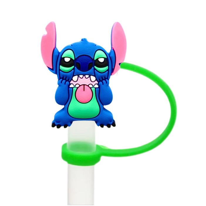 Wholesale Soft plastic straw cap, handle cup, reusable cup, straw cover, cute decorative dust cap