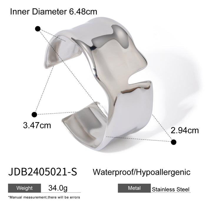 Wholesale Stainless steel exaggerated gold bracelet with high-end feel, open bracelet made of titanium steel, and hand jewelry