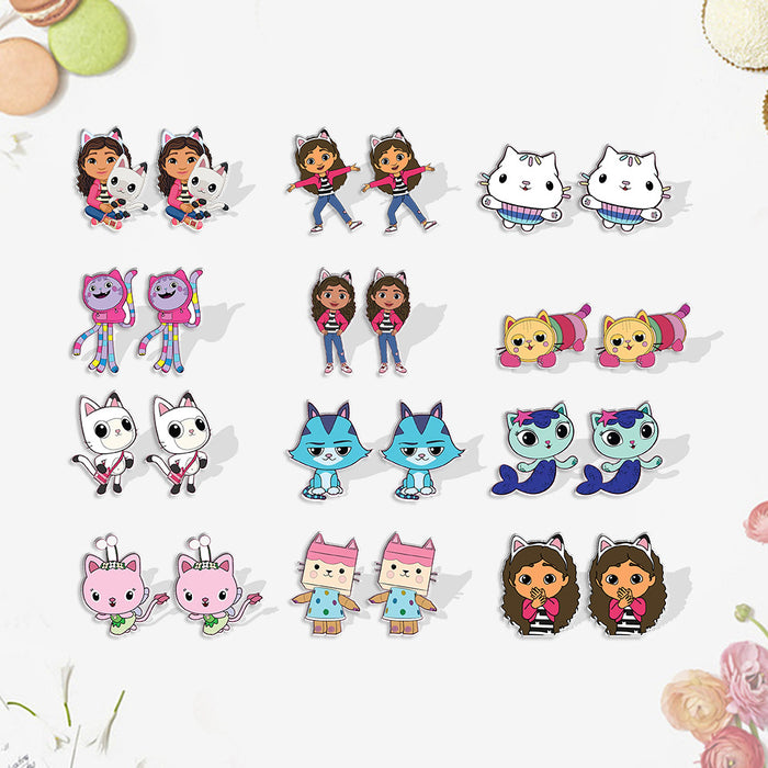 Wholesale Cute Doll House Earrings Cat Earrings Doll Earrings