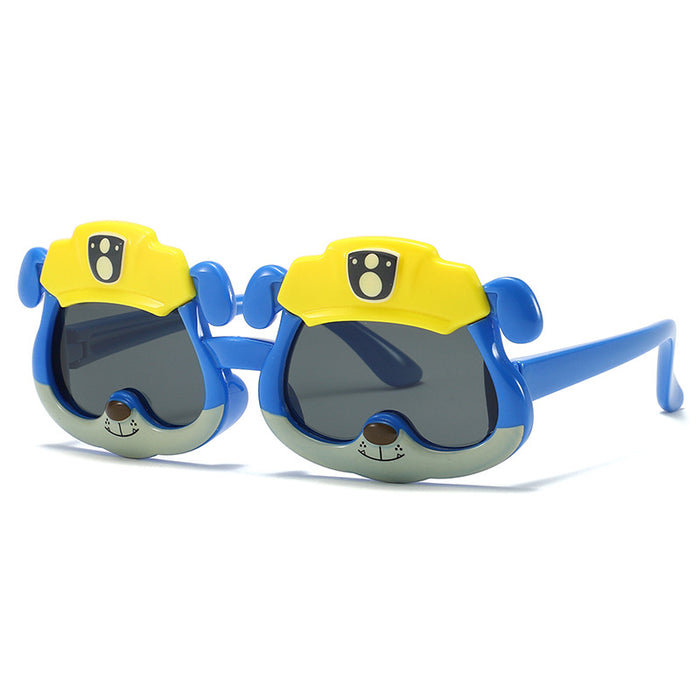 Wholesale Cartoon shaped children's polarized sunglasses, outdoor UV resistant sunshade glasses, silicone glasses
