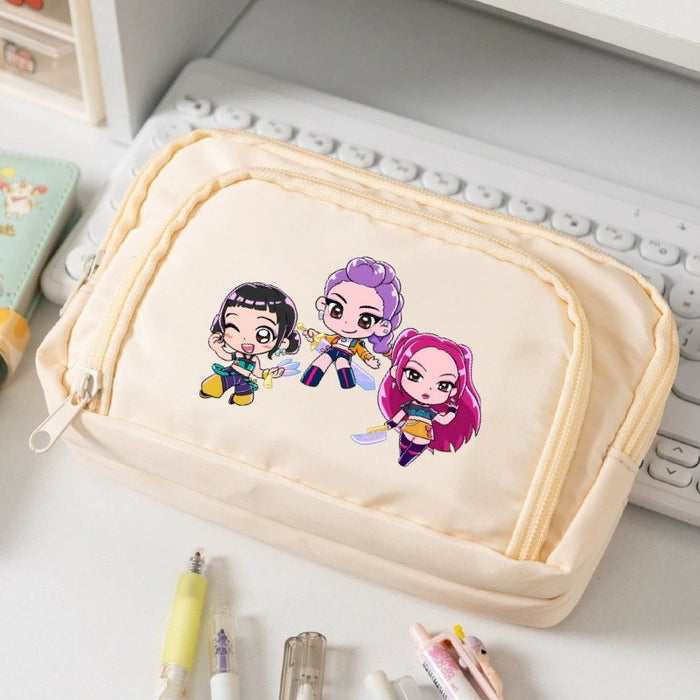 Wholesale KPOP Candy-colored cartoon print Pencil Bags for primary and secondary school girls