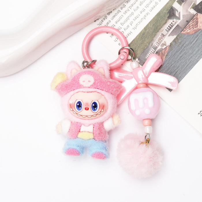 Wholesale Cute Resin Cartoon Flocked Keychain