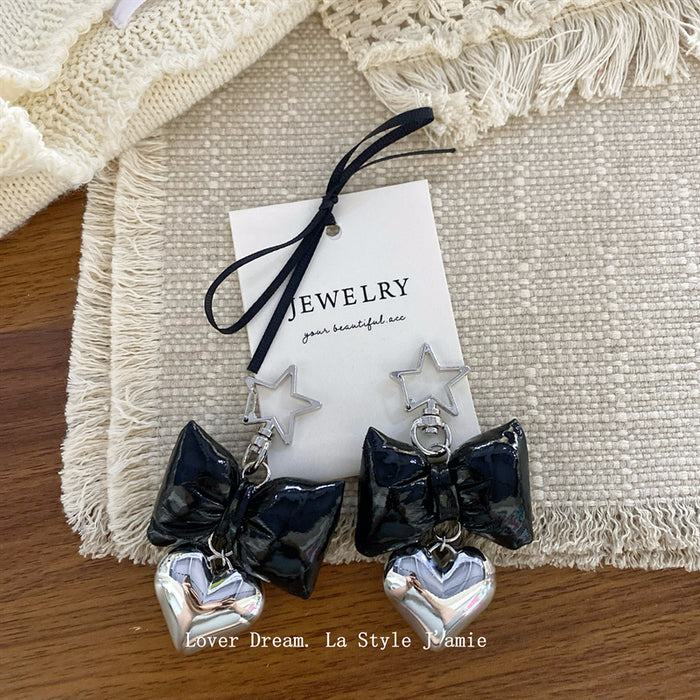 Wholesale  silver Love Five-pointed Star  Leather Bow Bag Pendant